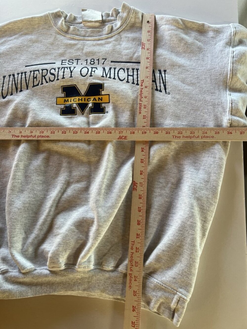 Vintage 90s Ultimate Hanes Michigan Wolverines gray crewneck sweatshirt XL retro - Picture 5 of 7